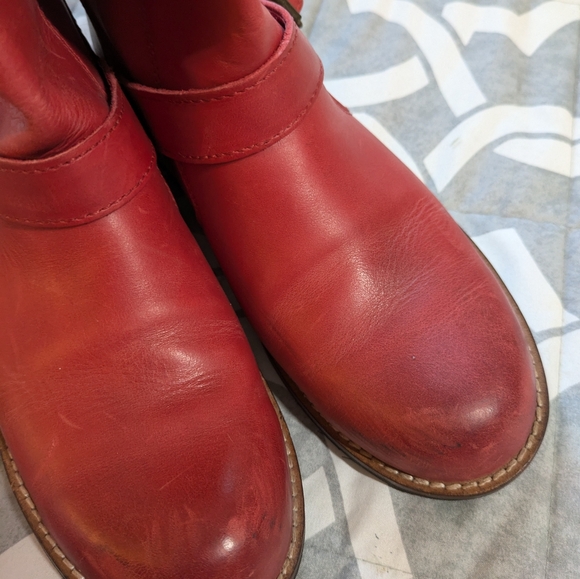 Kodiak waterproof mid calf red leather boots - Picture 3 of 5